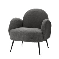 Artiss Hanes Armchair, Sherpa Fabric, Charcoal, 64x70x74cm, Luxurious Comfort, Stylish Design, Easy Assembly