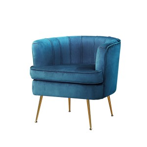 Artiss Armchair Velvet Navy Norvia, 69x67x71cm - Luxurious, Comfortable, Sturdy with Golden Legs, Easy Assembly
