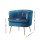 Artiss Armchair Velvet Navy Norvia, 69x67x71cm - Luxurious, Comfortable, Sturdy with Golden Legs, Easy Assembly