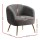 Artiss Carneiro Armchair - Charcoal Sherpa Boucle, Curvy Winged Backrest, Golden Steel Legs, 70cm, 150kg Capacity