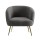 Artiss Carneiro Armchair - Charcoal Sherpa Boucle, Curvy Winged Backrest, Golden Steel Legs, 70cm, 150kg Capacity