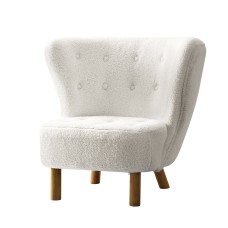 Artiss Felista Armchair - Luxurious White Sherpa Fabric, High-Back Support, Rubber Wood Legs, 150kg Capacity, 79x65x75cm Artiss Felista Armchair - Luxurious White Sherpa Fabric, High-Back Support, Rubber Wood Legs, 150kg Capacity, 79x65x75cm