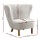 Artiss Felista Armchair - Luxurious White Sherpa Fabric, High-Back Support, Rubber Wood Legs, 150kg Capacity, 79x65x75cm
