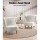 Artiss Felista Armchair - Luxurious White Sherpa Fabric, High-Back Support, Rubber Wood Legs, 150kg Capacity, 79x65x75cm