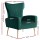 Artiss Armchair, Velvet Upholstery, Green, 73x77x91.5cm, Luxury Design, Comfortable High-Back, Golden Metal Legs