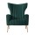 Artiss Armchair, Velvet Upholstery, Green, 73x77x91.5cm, Luxury Design, Comfortable High-Back, Golden Metal Legs