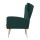 Artiss Armchair, Velvet Upholstery, Green, 73x77x91.5cm, Luxury Design, Comfortable High-Back, Golden Metal Legs