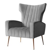 Artiss Armchair, Grey Velvet, 73x77x91.5cm - Kate Collection, High-Back Comfort, Luxury Accent Chair for Home