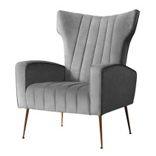 Artiss Armchair, Grey Velvet, 73x77x91.5cm - Kate Collection, High-Back Comfort, Luxury Accent Chair for Home Artiss Armchair, Grey Velvet, 73x77x91.5cm - Kate Collection, High-Back Comfort, Luxury Accent Chair for Home