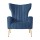Artiss Armchair, Navy Velvet, 73x77x91.5cm - Luxurious High-Back Kate Chair with Golden Legs and Easy Assembly