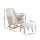 Artiss Rocking Chair Armchair, Linen Fabric, Beige, 95x63x94cm, Elegant Relaxation with Footrest, 150kg Capacity