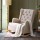 Artiss Rocking Chair Armchair, Faux Linen Fabric, Beige, 104x82.5x72cm, Convertible Design, Tufted Wingback Comfort