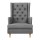 Artiss Rocking Chair Armchair, Linen Fabric, Grey, 104x82.5x72cm, Convertible Design, Tufted Wingback Comfort