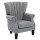 Artiss Armchair, Faux Linen Wingback, Full-Size, Grey, 76x75x93cm - Timeless Design with Button Studs & Comfort Padding