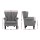 Artiss Armchair, Faux Linen Wingback, Full-Size, Grey, 76x75x93cm - Timeless Design with Button Studs & Comfort Padding