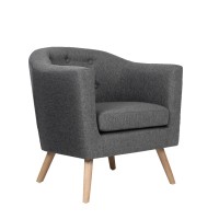 Artiss Adora Armchair Tub Chair, Linen Upholstered, Full Size, Grey, 66x69x71cm - Classic Elegance & Comfort