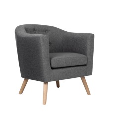 Artiss Adora Armchair Tub Chair, Linen Upholstered, Full Size, Grey, 66x69x71cm - Classic Elegance & Comfort