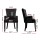 Artiss Cayes Set of 2 Black Velvet Dining Chairs, French Provincial Style, 13cm Cushioned Seats, Rubber Wood Legs