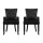Artiss Cayes Set of 2 Black Velvet Dining Chairs, French Provincial Style, 13cm Cushioned Seats, Rubber Wood Legs
