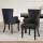 Artiss Cayes Set of 2 Black Velvet Dining Chairs, French Provincial Style, 13cm Cushioned Seats, Rubber Wood Legs