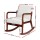 Artiss Corduroy Rocking Armchair, Beige, Rubber Wood Frame, 59x75x80cm, Modern Scandinavian Design, 150kg Capacity