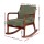 Artiss Rocking Armchair Nursing Chair Corduroy Green, Modern Scandinavian Design, Rubber Wood Frame, 59x75x80cm, 150kg