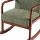 Artiss Rocking Armchair Nursing Chair Corduroy Green, Modern Scandinavian Design, Rubber Wood Frame, 59x75x80cm, 150kg