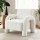 Artiss Bouclé White Armchair - Curved Seat, Pine Wood Frame, 150kg Capacity, Easy Assembly, 86x82x76cm Lounge Sofa