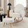 Artiss Bouclé Rocking Armchair and Ottoman Set White, Rubberwood Frame, Thick Foam, Waist Pillow, 150kg Capacity