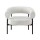 Artiss Armchair Accent Chair Boucle Fabric 80x65x72cm White Curved Design, Metal Frame, Extra Comfort, Easy Assembly