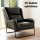 Artiss Black PU Leather Wingback Armchair – Elegant Accent Chair with Metal Frame, High Resilience Foam, 72x82x81cm