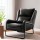 Artiss Black PU Leather Wingback Armchair – Elegant Accent Chair with Metal Frame, High Resilience Foam, 72x82x81cm