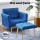 Artiss Velvet Armchair and Ottoman Set Blue, Adjustable Backrest, Tufted Upholstery, Pine Frame, Pillow Included