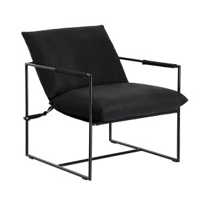 Artiss Black Sling Armchair - Polyester Upholstery, Steel Frame, 78x78x70cm, 130kg Capacity, Easy Assembly