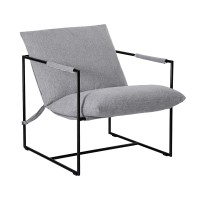 Artiss Grey Sling Armchair - Stylish and Comfortable Lounge Chair with High-Density Foam, Steel Frame, 78x78x70cm