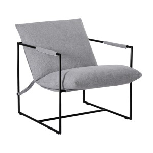 Artiss Grey Sling Armchair - Stylish and Comfortable Lounge Chair with High-Density Foam, Steel Frame, 78x78x70cm