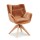 Artiss Velvet Swivel Armchair - 360° Rotation, Ergonomic Design, Soft Brown Upholstery, 66x69x84cm, Rubber Wood Legs