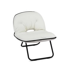 Artiss 2-in-1 Foldable Armchair Lounge - Portable, Cat-Scratch-Resistant White Leather, No Assembly, 100kg Capacity Artiss 2-in-1 Foldable Armchair Lounge - Portable, Cat-Scratch-Resistant White Leather, No Assembly, 100kg Capacity