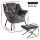 Artiss Velvet Grey Armchair & Ottoman Set - Premium Upholstery, Sturdy Metal Frame, 150kg Capacity, Easy Assembly