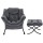 Artiss Velvet Grey Armchair & Ottoman Set - Premium Upholstery, Sturdy Metal Frame, 150kg Capacity, Easy Assembly
