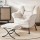 Artiss Velvet White Armchair & Ottoman Set - Premium Comfort, Sturdy Metal Frame, Ergonomic Design, Easy Assembly