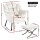 Artiss Velvet White Armchair & Ottoman Set - Premium Comfort, Sturdy Metal Frame, Ergonomic Design, Easy Assembly