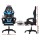 Artiss 6-Point Massage Gaming Office Chair Cyan Blue, PU Leather, 7 LED Colours, Reclining, Footrest, 150kg Capacity