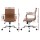 Artiss Office Chair Brown PU Leather Mid Back Conference Chair with 360° Swivel, Height Tilt Adjust, Chrome Base