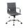 Artiss Office Chair Grey PU Leather Mid Back Conference Chair with Chrome Base, Adjustable Height and Tilt, 360° Swivel