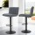Artiss 4x Como Bar Stools - Vintage Grey Leather, Adjustable Height, 360° Swivel, High Back, Floor Protector