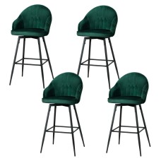 Artiss 4x Mesial Velvet Bar Stools - Swivel Green, Metal Legs, Luxurious Design for Elegant Spaces Artiss 4x Mesial Velvet Bar Stools - Swivel Green, Metal Legs, Luxurious Design for Elegant Spaces
