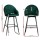 Artiss 4x Mesial Velvet Bar Stools - Swivel Green, Metal Legs, Luxurious Design for Elegant Spaces