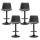 Artiss Rushal 4x Vintage Black Leather Bar Stools - Adjustable Gas Lift, 360° Swivel, Elegant Design
