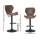 Artiss Frawley 4x Bar Stools - Vintage Leather, Adjustable Gas Lift, 360° Swivel, Brown, Timeless Elegance